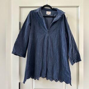 Victoria Dunn Penelope Corduroy Dress - Twilight Navy Sz L